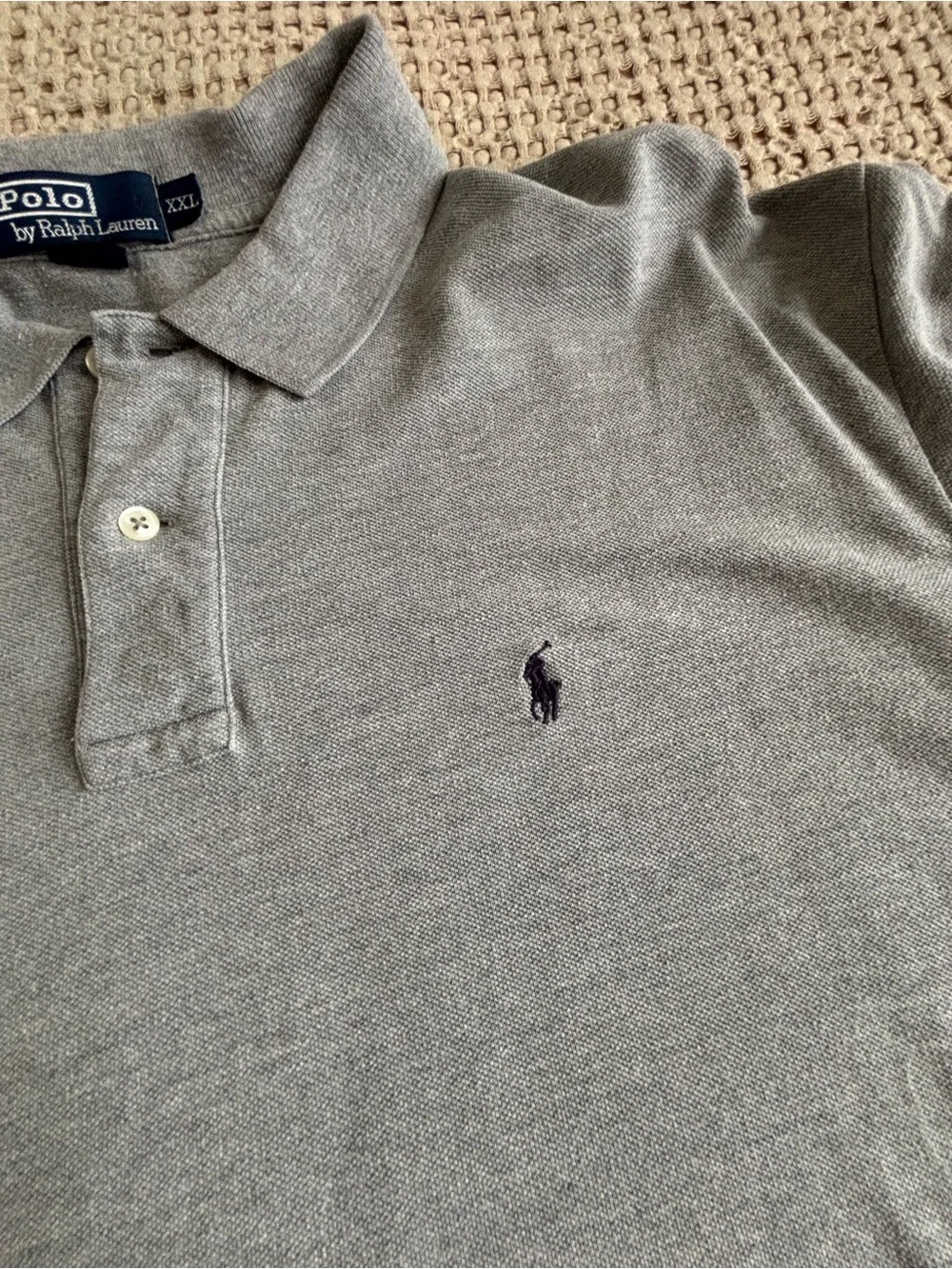 Vintage Polo by Ralph Lauren Men's Gray Polo Shirt
